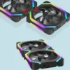 JUMPEAK CS120 ARGB Cooling Fan 360mm Modular Stackable Splicing PWM Silent 120mm RGB Fans Kit For Gaming PC Case Water Cooler