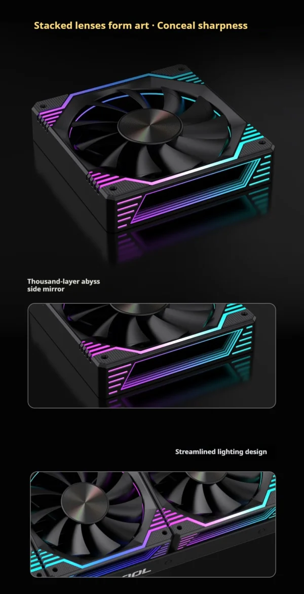 LOVINGCOOL DP-01 360/240 CPU liquid cooler radiator 4.0-inch super large frameless full screen diy water cooler