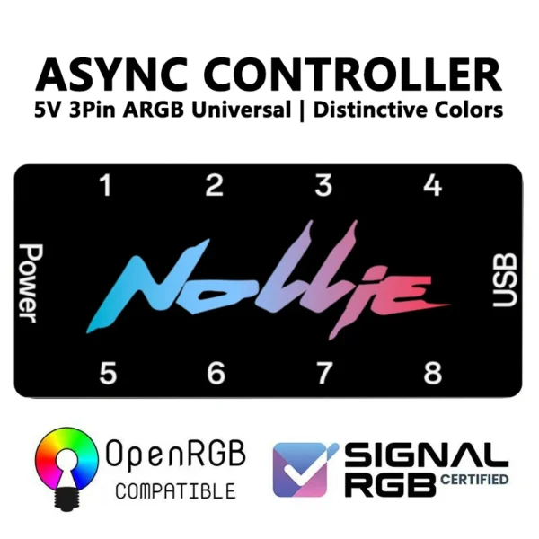Nollie SignalRGB OpenRGB Universal 5V 3PIN ARGB Asynchronous Controller HUB For Computer PC Case Cooling Fans Light Strip