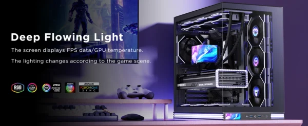 Interstellar V4-LCD 1.5 Inch 60Hz Customize Screen Modular Splicing Infinity Mirror 120mm CPU Case LCD Fan Jungle Leopard