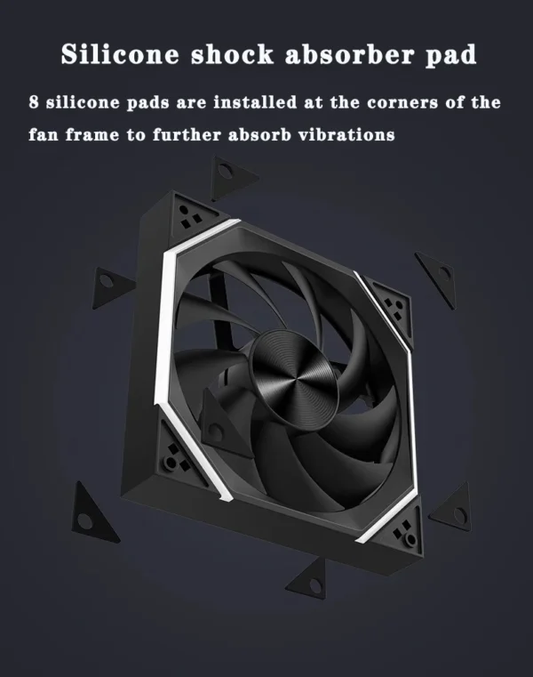 ICE Whale IW-14 Computer Chassis Fan 14cm ARGB 4 Pin PWM Quiet Cooling Fan 12V Large Air Volume 61.5CFM/800-1800RPM Ventilator