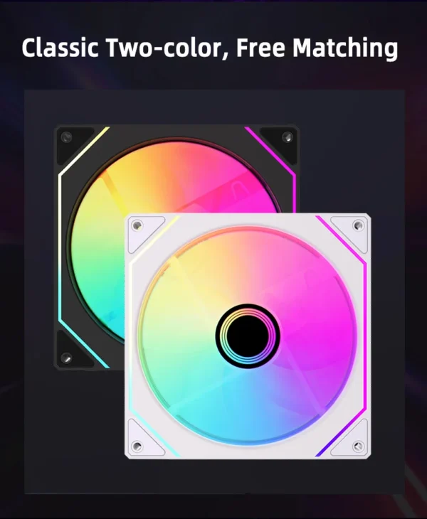 14cm ARGB Infinity Mirror PC Case Fan – 140mm Cooling Fan with PWM Silent Fan for Computer Case, CPU Cooler, Radiator