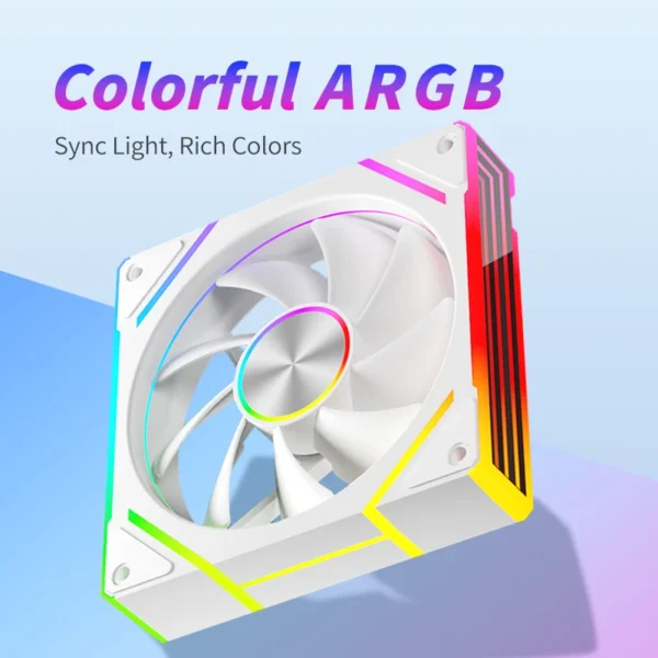 Power Train PRISM 8 PRO Computer Case Fan 120mm ARGB 4Pin PWM Quiet CPU Cooling Fan 12V Large Air Volume 56.8CFM/600-1500RPM