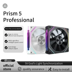 LDPCSJ OEM PRISM 5 PRO Computer Chassis Fan 12cm ARGB 4 Pin PWM Quiet Cooling Fan 12V Large Air Volume 45.2CFM/600-1800RPM