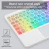 RGB Rainbow Backlit Wireless Bluetooth Keyboard Touchpad and Mouse Wireless Spanish Korean Keyboard for iPad Laptops Tablet PC