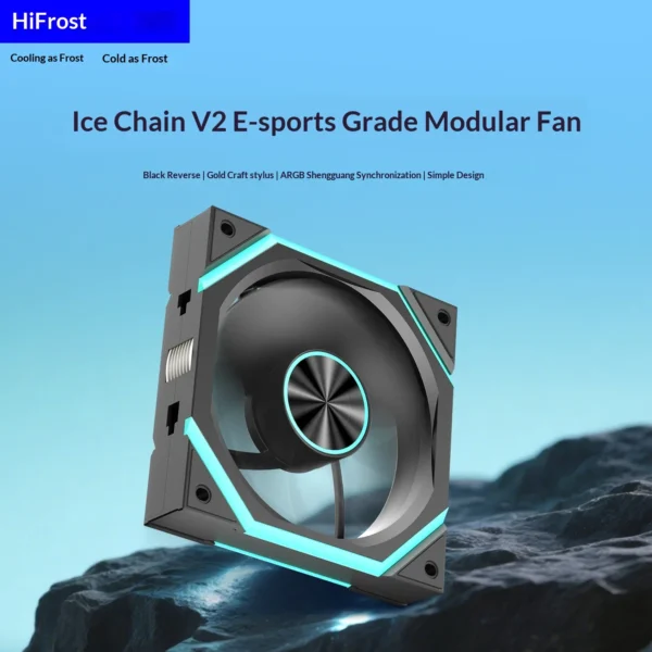 Hifrost Ice Chain Modular 120mm ARGB PC Case Cooling Fans Wireless Thermostatic Sync Lighting For Gaming Chassis CPU Cooler