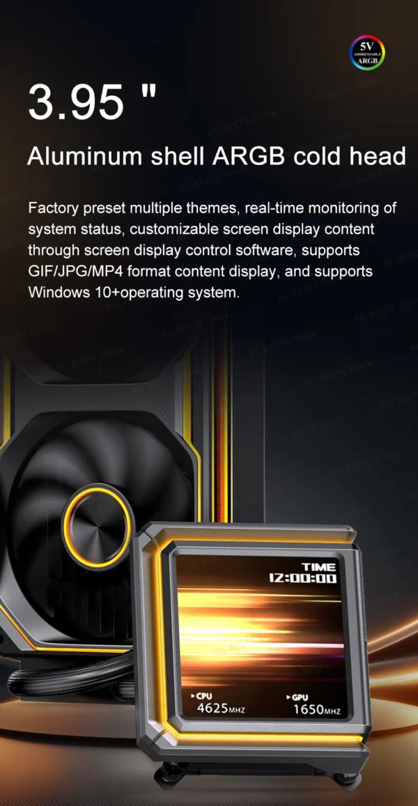 Jonsbo TX-360 Screen Display Integrated Water Cooling 360mm Radiator ARGB AIO Water Cooler Intel LGA1200 115X 1700 1851 AM5 AM4