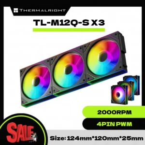 Thermalright TL-M12Q-S X3 Computer Case Fan, ARGB 120mm PC Case Fan/Daisy Chain/Infinity Mirror/Silent/PWM