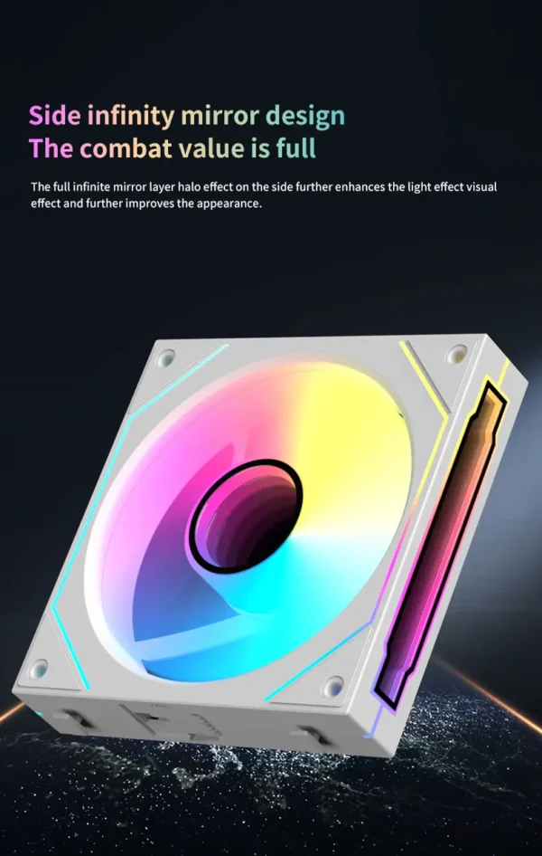 Coolcirc Cableless PC Case Fan 12V/4Pin PWM 800-1800RPM Silent 5V/3Pin ARGB Triple Pack 120mm Ventilator Use for Water Cooling