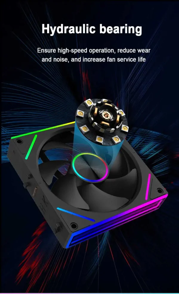 UPSIREN WF-3 120mm Wire-free splicing case fan motherboard light synchronization 4PIN PWM Center axis CD texture design 12CM