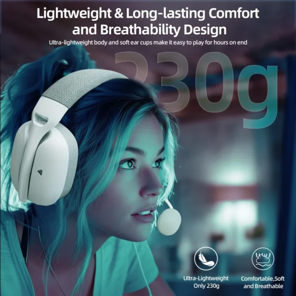ATTACK SHARK L80PRO Wireless Gaming Headset 2.4G/BT/Wired Ultra-Light 40mm Drivers Low Latency Headphone for PC PS5 Switch Xbox