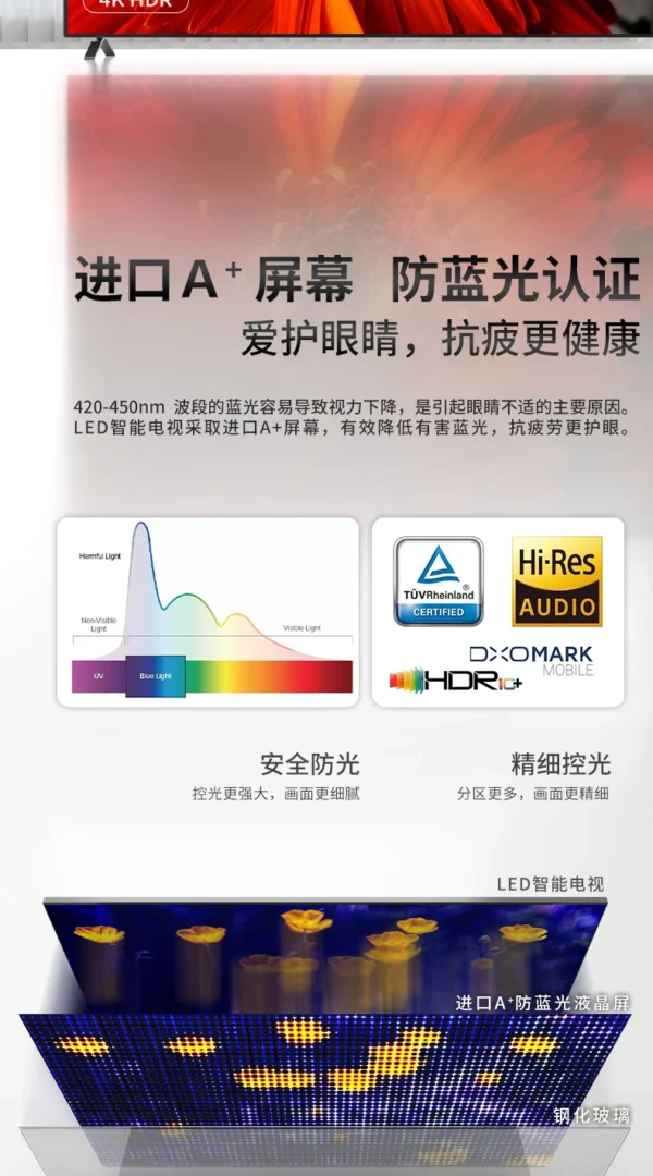 110 Inch Smart TV 4K UHD Frameless LED TV 120Hz Refresh Rate Android WiFi Voice Remote Wall Mountable