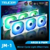 TEUCER JM-1 PC Case Fan 120mm ARGB Mirror Cycle Light Effect Cooling Fan 4PIN PWM Low noise Chassis Water Cooling Ventilador