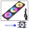 Coolcirc Cableless PC Case Fan 12V/4Pin PWM 800-1800RPM Silent 5V/3Pin ARGB Triple Pack 120mm Ventilator Use for Water Cooling