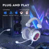 FIFINE RGB Gaming Headset with 7.1 Surround Sound/3-EQ/MIC,Over-ear Headphone with In-line Control for PC PS4 PS5 Ampligame-H6W