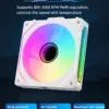 Coolcirc DL-1 120mm PC Case Fan 800-2000rpm PWM Hydro Bearing Silent 5V3Pin ARGB Water Cooler Magic Cableless Cooling Ventilator