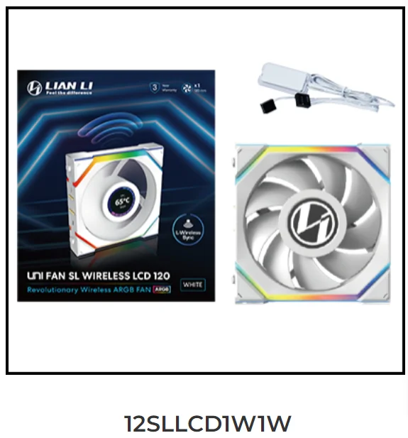 LIAN LI UNI FAN SL Wireless 120 Single Pack , Reverse Blade Triple Pack, LCD 120 Single Pack, Case fan, water cooled fan