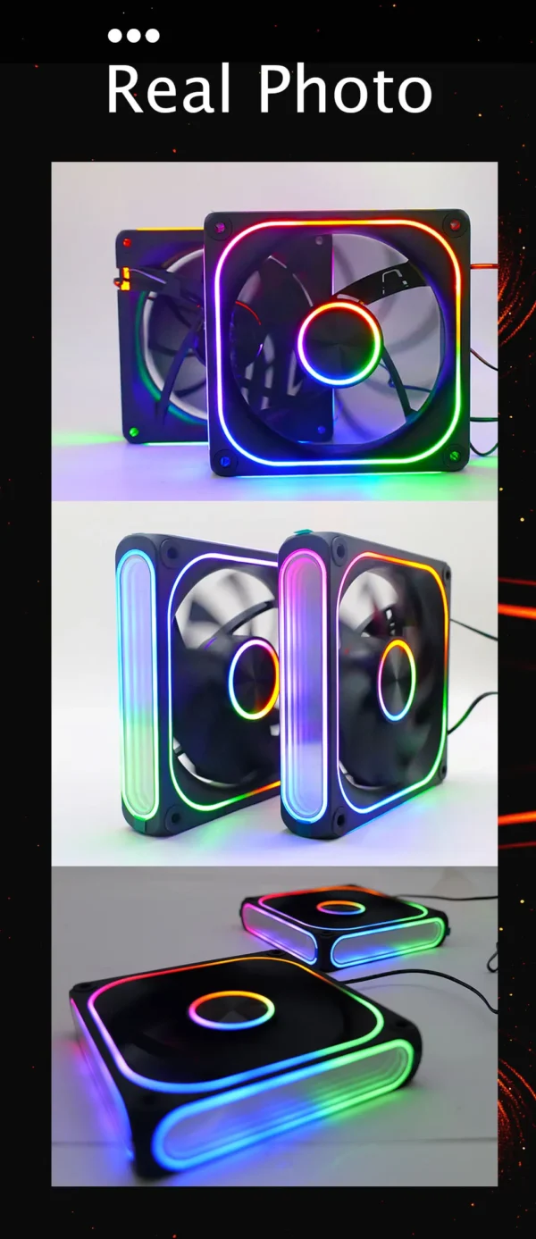 MANMU Case Fans Air Cooling Fixed Color Rainbow Rgb Cooling Fan 120mm Computer Case Cooling Fans 2pin