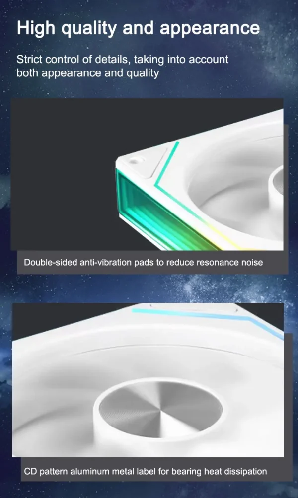 UPSIREN UF-3 Prism 7PRO Computer Case Cooling Fan,Double-sided full lens,12CM ARGB motherboard synchronization，CD pattern axis