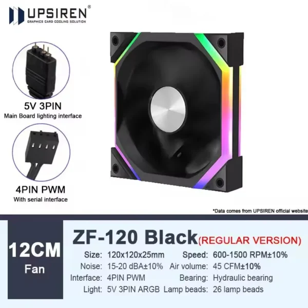 UPSIREN ZF-120 PC Fan ARGB 120mm 4Pin PWM Quiet Cooling Computer Case Fan 12V Large Air Volume gaming accessories ventilador
