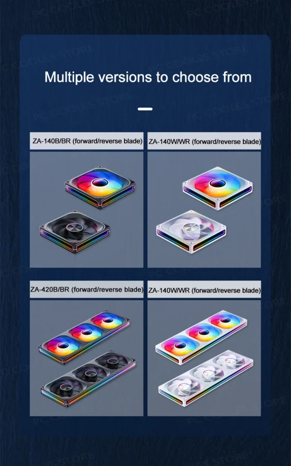 JONSBO ZA-140/420 Case Cooling Fan 140mm ARGB 3 Connected Bodies PWM Quiet Fan  Replaceable Fan Blades