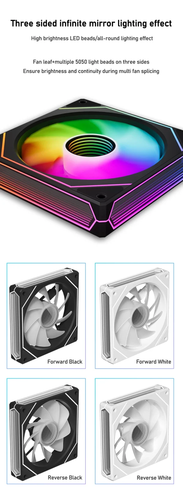 ZEZZIO Prism 6 pro 12cm ARGB Sync 4PIN PWM Computer Chassis Fan Quiet Cooling with Fluid Bearing 800-1600 RPM Case Fan