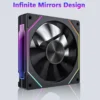LDPCSJ Prism 4RS 120mm ARGB PC Case Fan with Infinity Mirror Design Motherboard Sync 4PIN PWM CPU Cooler Ventilador