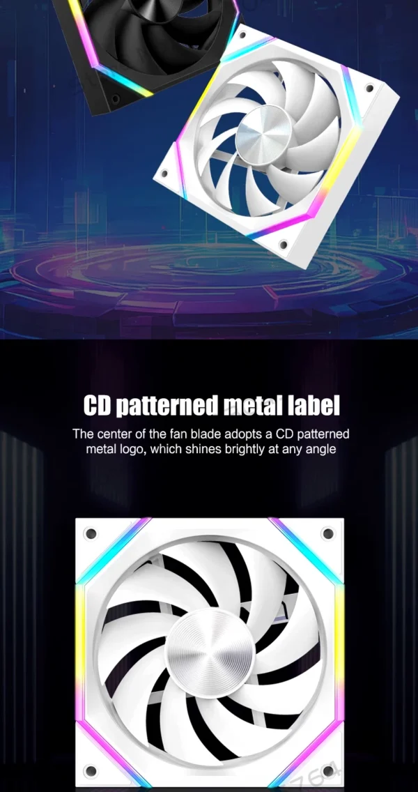 140 Case Fan ARGB, Silent 6-30dBa 89CFM Big Airflow, 14CM PC Cabinet 14025 Cooler Support Mobo 5V ARGB SYNC, Reverse Or Forward