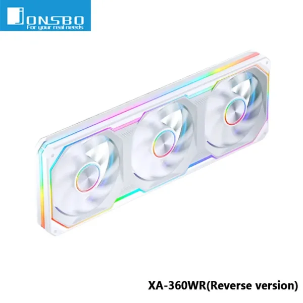 JONSBO XA-360/120 12CM ARGB Case Fan (Dual Bezel Lighting Effect/Color Blocking/Aura Sync/PWM Male/Female Connectors)