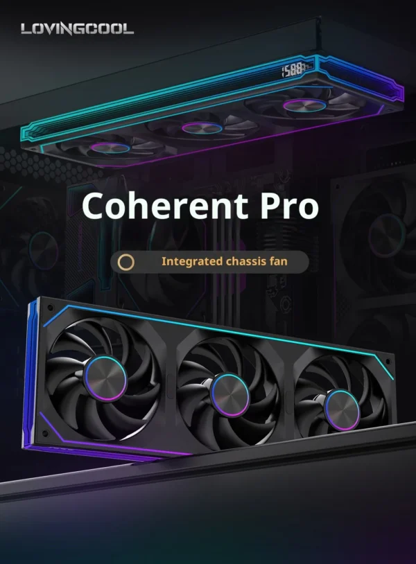 LOVINGCOOL Coherent Pro-360/240/120 ARGB digital display PC fan computer case Siamese Building block fan Integration