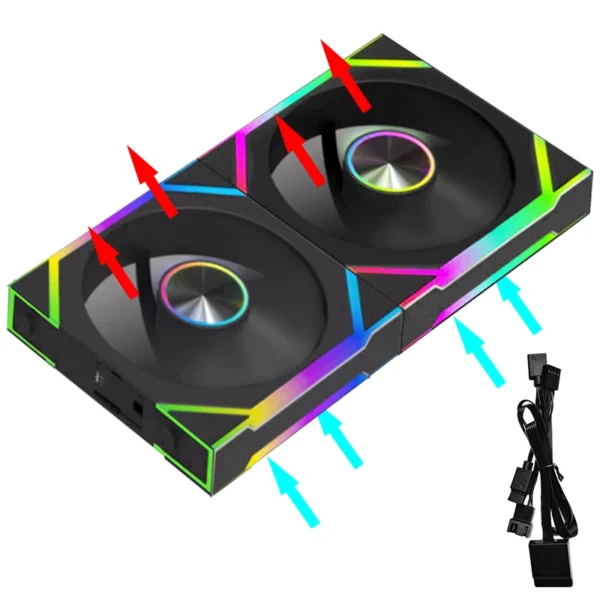 JUMPEAK DS120 Face-Changing ARGB Cooling Fan 360mm 240mm Modular Stackable Splicing 120mm RGB Fans For Gaming PC Case CPU Cooler