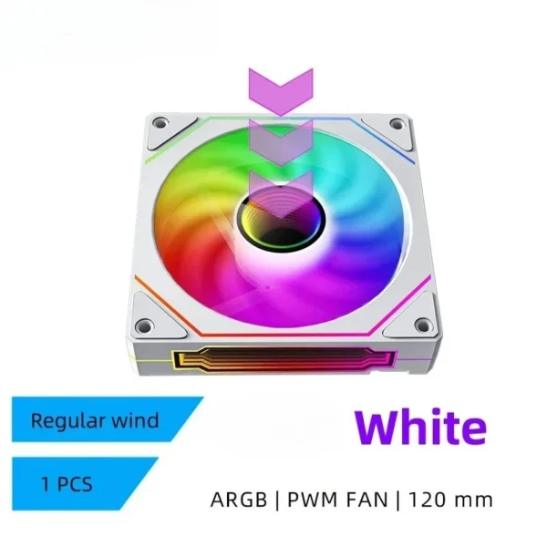 LDPCSJ PRISM 4 PRO Computer Chassis Fan 12cm ARGB 4 Pin PWM Quiet Cooling Fan 12V Large Air Volume 45.2CFM/600-1500RPM