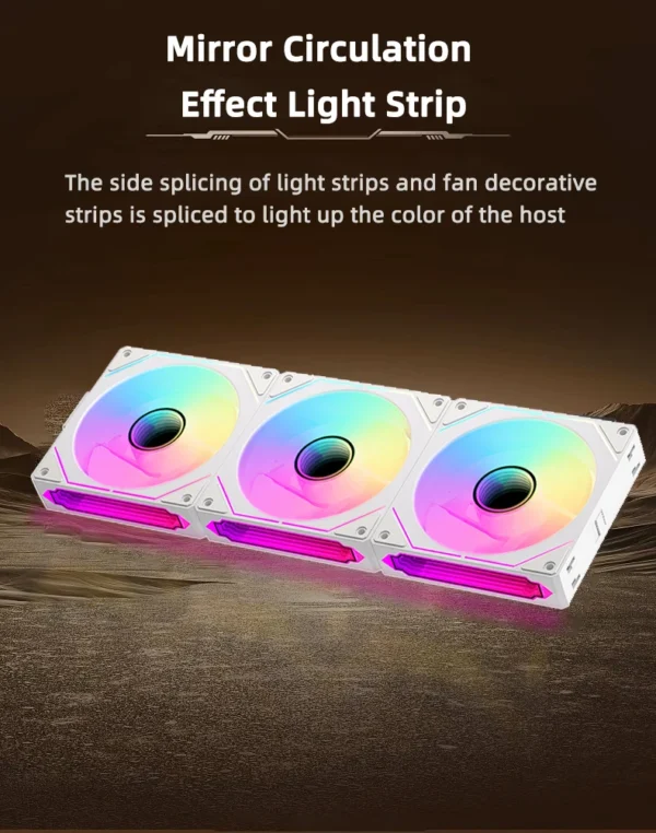 Coolcirc DL-1 120mm PC Case Fan 800-2000rpm PWM Hydro Bearing Silent 5V3Pin ARGB Water Cooler Magic Cableless Cooling Ventilator