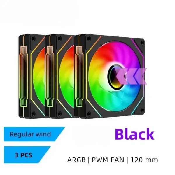 LDPCSJ PRISM 4 PRO Computer Chassis Fan 12cm ARGB 4 Pin PWM Quiet Cooling Fan 12V Large Air Volume 45.2CFM/600-1500RPM