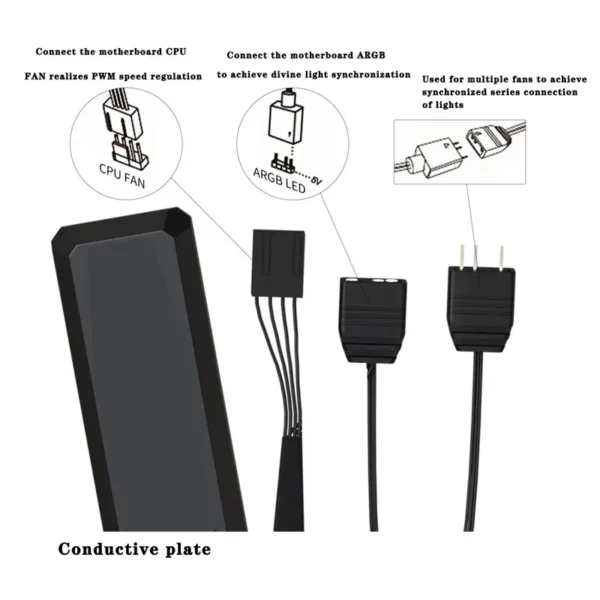 ICE Whale WX-2 ARGB Wireless Splicing Fan 12CM Air-Cooled Cooling Chassis Component 1800RPM Chassis Fan