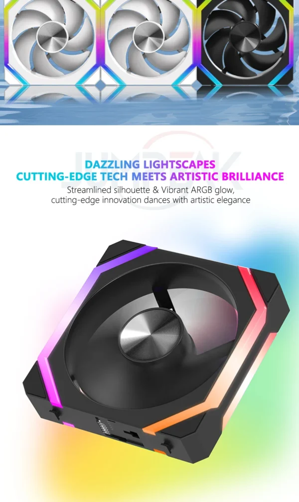 JUMPEAK CS120 ARGB Cooling Fan 240mm Modular Stackable Splicing PWM Silent 120mm RGB Fans For Gaming PC Case CPU Water Cooler