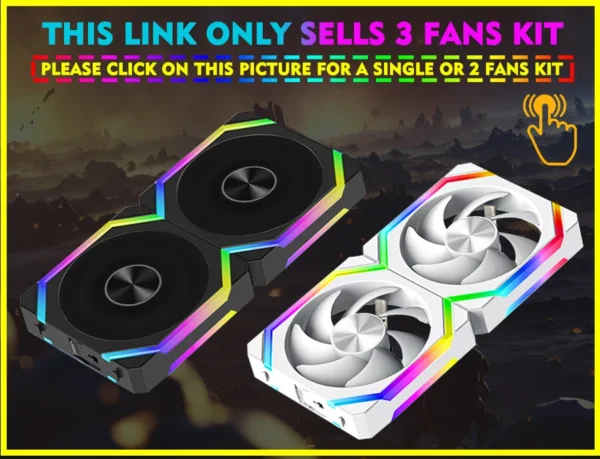 JUMPEAK CS120 ARGB Cooling Fan 360mm Modular Stackable Splicing PWM Silent 120mm RGB Fans Kit For Gaming PC Case Water Cooler