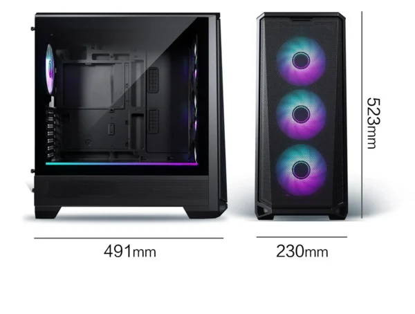ATX Main Board Computer Glass Side Water Cooling Fan Chassis (140 Building Block Fan * 4/mesh Panel/360 Water Cooling Position)