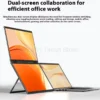 15.6 Inch Dual Screen Portable Monitor for PS5 Switch Hosts HD 1080P PC Secondary Screen 360° Rotation One-Cable LCD IPS Panel