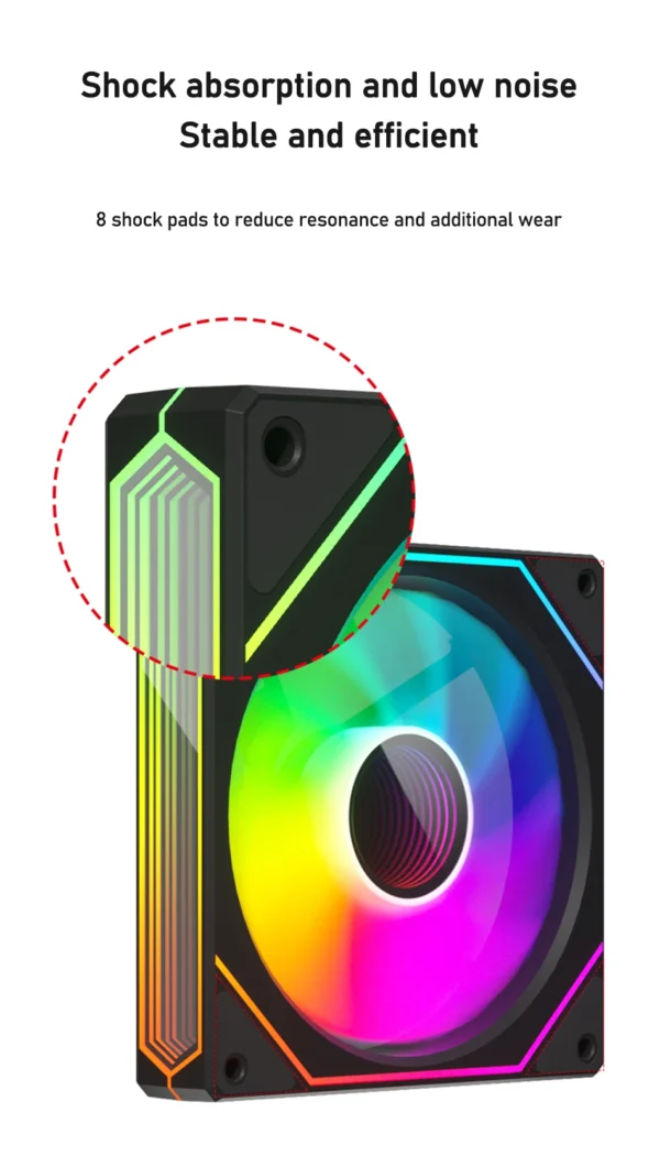 ZEZZIO Prism 6 pro 12cm ARGB Sync 4PIN PWM Computer Chassis Fan Quiet Cooling with Fluid Bearing 800-1600 RPM Case Fan