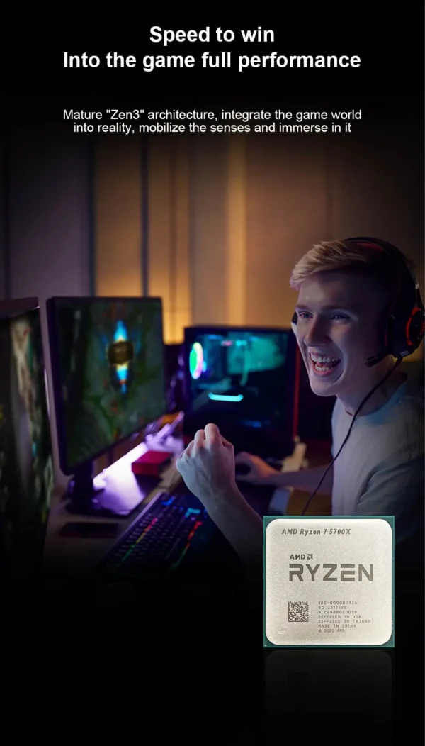 AMD Ryzen 7 5700x New 8-Core CPU16-Thread 4.6GHz Processor 7NM L3=32M 100-000000926 R7 5700X Socket AM4 DDR4 but no without fan