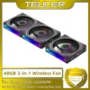 TEUCER DL-2 ARGB PC Fan 3-in-1 Case Fan Compatible with 240 360 Water Cooling Radiator Wireless Cooling Fan Kit