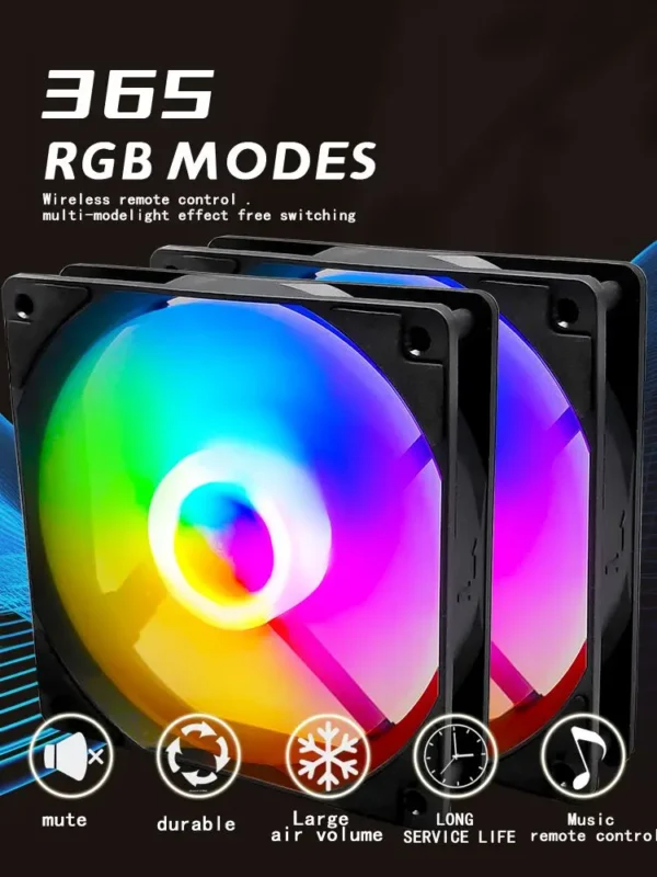 Manmu Fetival Pormotion 120mm Computer Fan Rainbow RGB/ High Cooling Performance Gaming PC Fan
