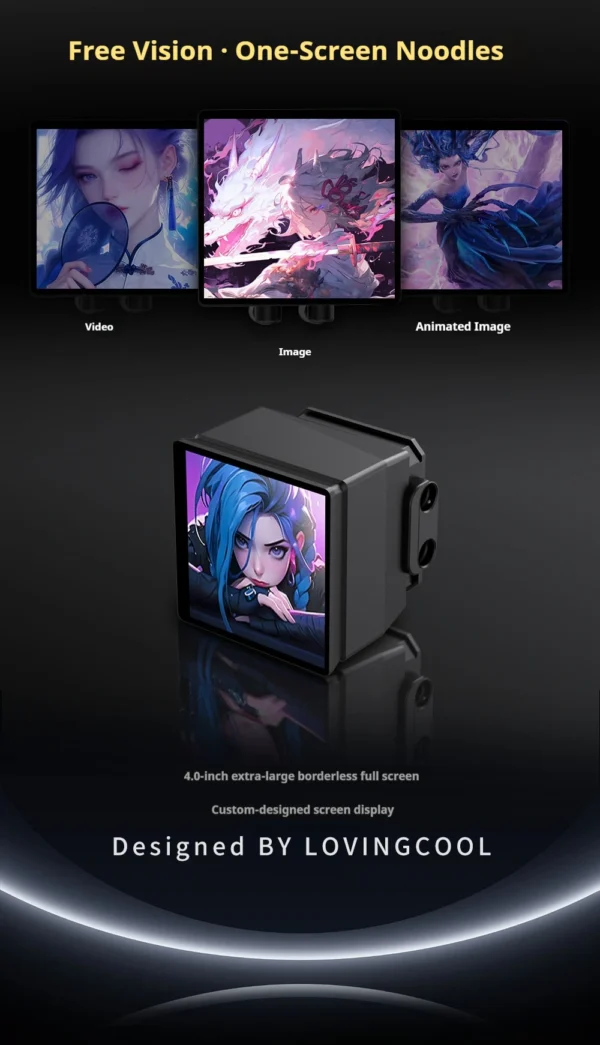 LOVINGCOOL DP-01 360/240 CPU liquid cooler radiator 4.0-inch super large frameless full screen diy water cooler