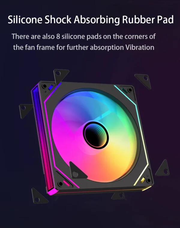 14cm ARGB Infinity Mirror PC Case Fan – 140mm Cooling Fan with PWM Silent Fan for Computer Case, CPU Cooler, Radiator