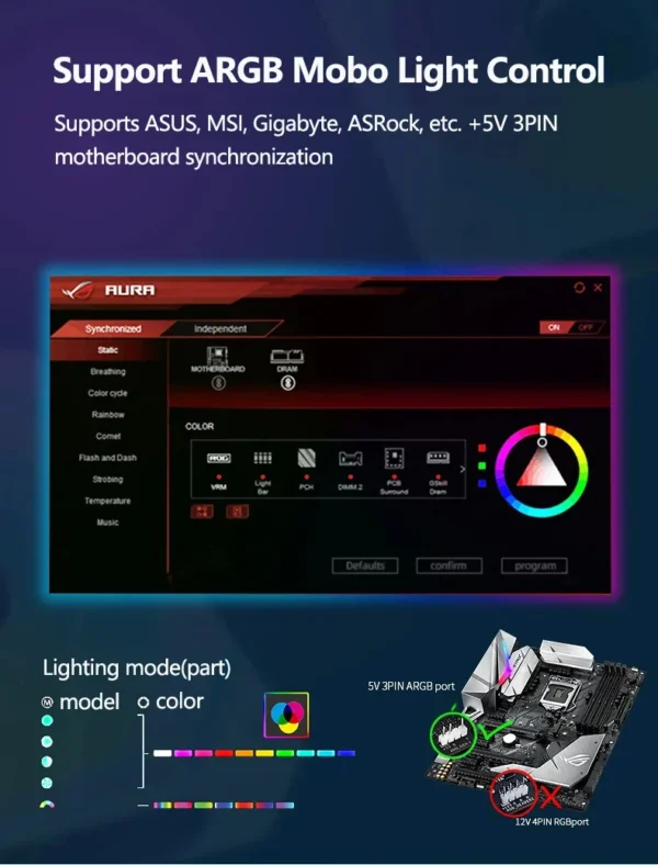 OEM PRISM 6 PRO PC Fan 120mm 5V 3PIN ARGB 4Pin PWM Cooling Fan 12V Large Air Volume Computer case Fan ventilador