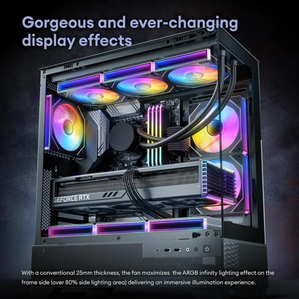 Prism 7 Pro Fan 120 mm Single Pack ARGB Fan Infinity Mirror Daisy Chain Design ﻿