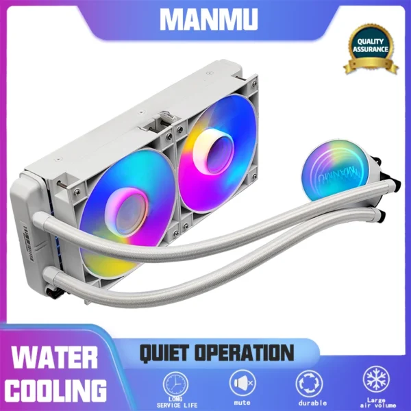 Manmu 240mm Liquid CPU Cooler 4pin PWM Fan 120mm RGB / AC Intergrated Water Cooling AM5 AM4 Intel 115x/1200/1700/2011/2066