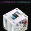 Power Train X-GAMERX MK8 CPU Cooler LCD Screen Dual Fan Tower 6 Heat pipes Air-cooled radiator For LGA1700 115X 1200 AM4 AM5