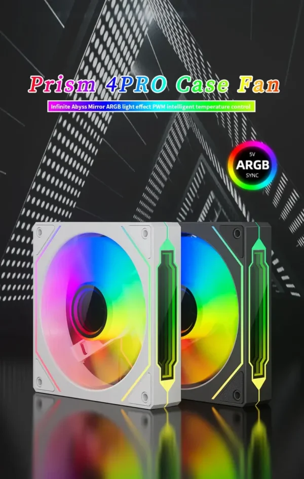 LDPCSJ PRISM 4 PRO Computer Chassis Fan 12cm ARGB 4 Pin  Quiet Cooling Fan 12V Large Air Volume 42CFM/1200RPM